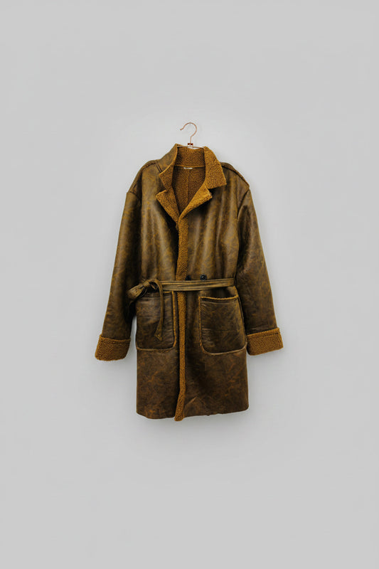 Chaqueton Efecto Cuero Piel, Canela