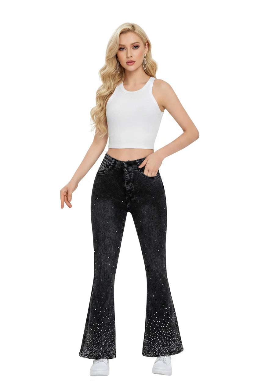 Pantalón Jeans Pata Elefante Negro