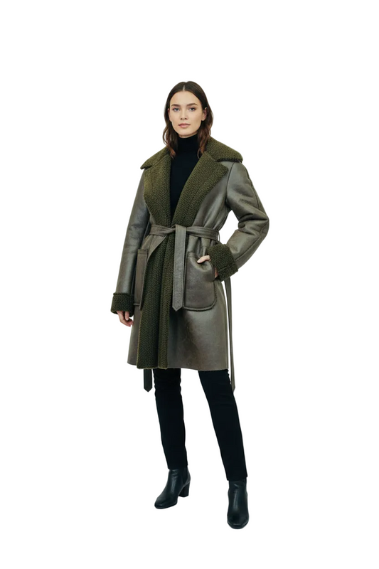 Chaqueton Efecto Cuero Piel, Chocolate
